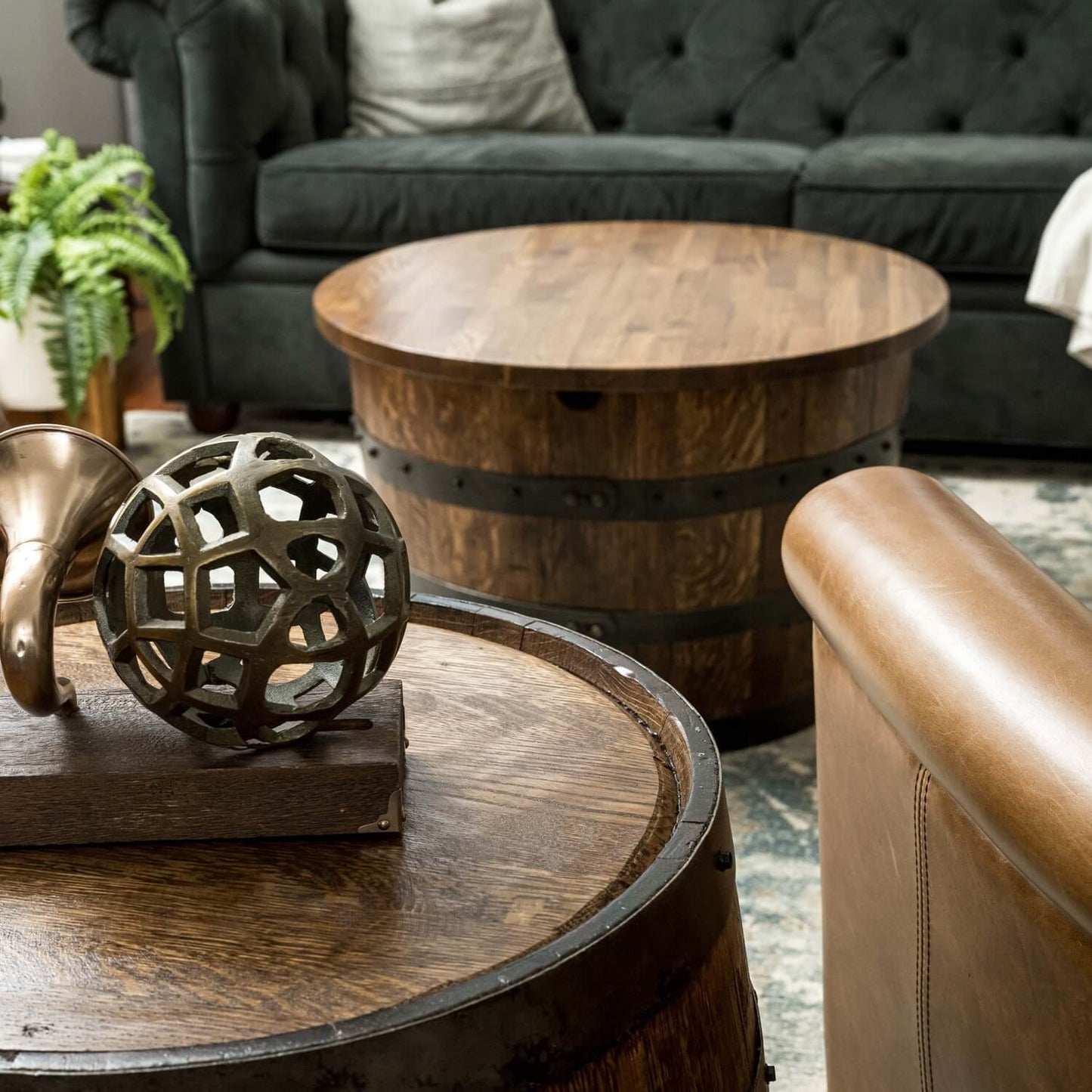 Round Half-Barrel Coffee Table or End Table