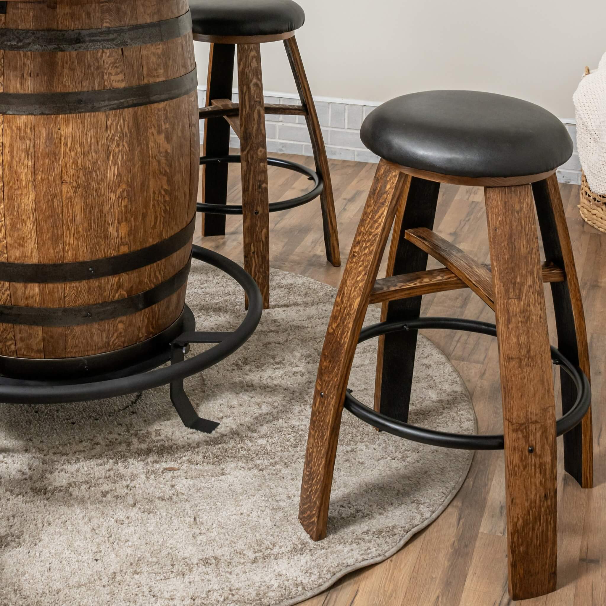 Whiskey Stave Swivel Stool