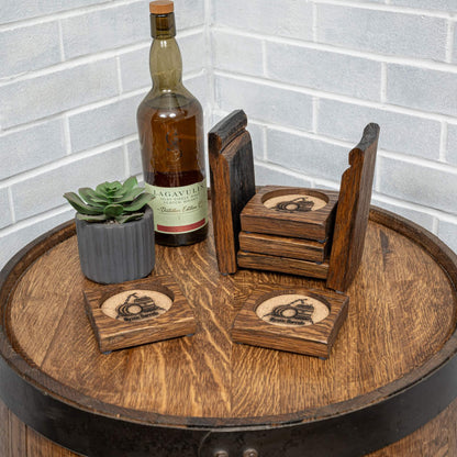 Whiskey Barrel Stave Coasters Set
