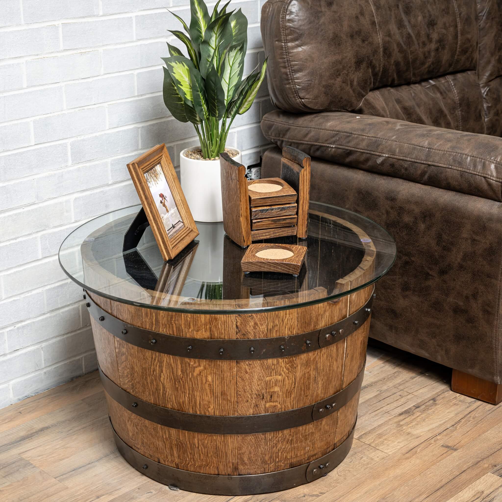 Round Half-Barrel Coffee Table or End Table
