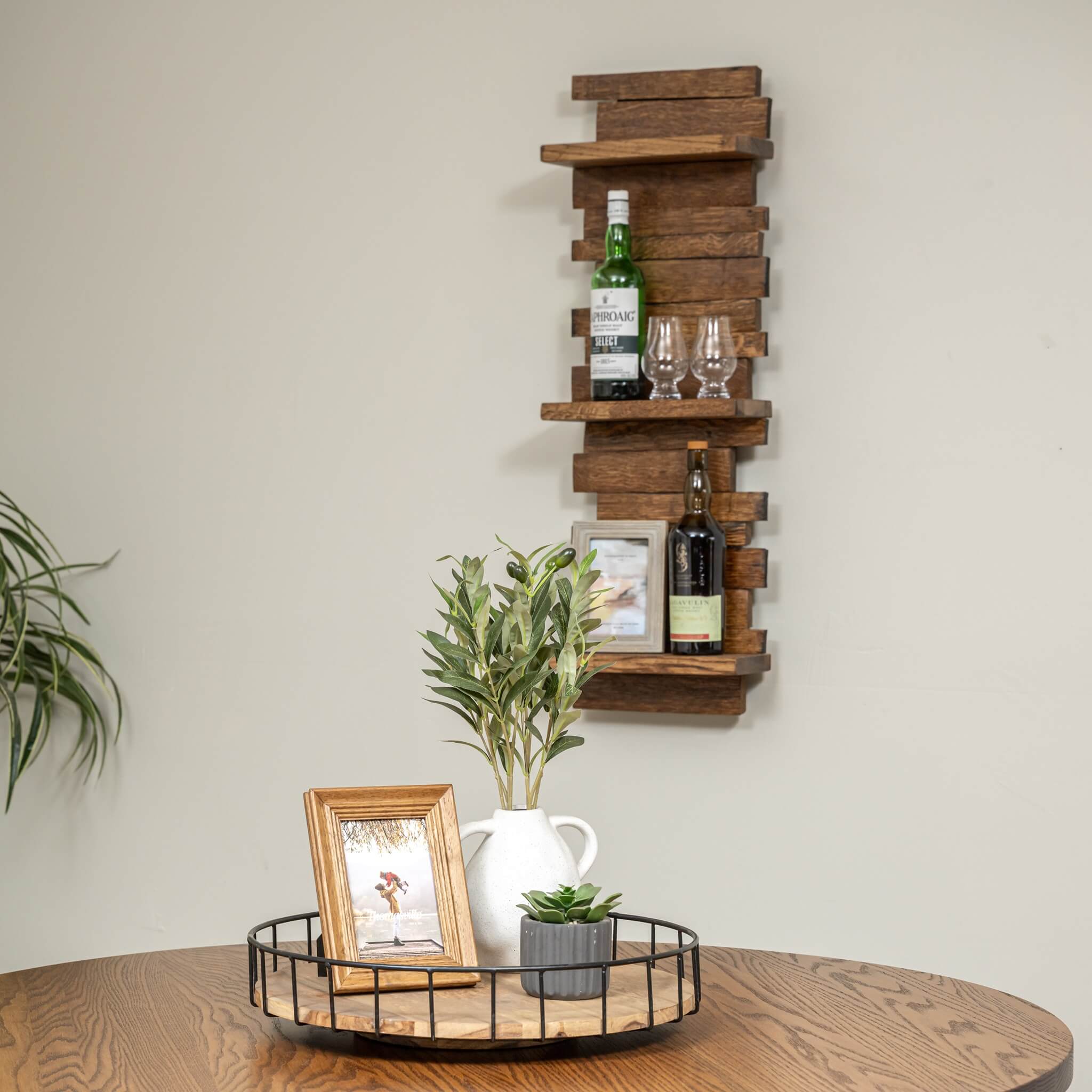 Barrel Stave 3-Tiered Shelf