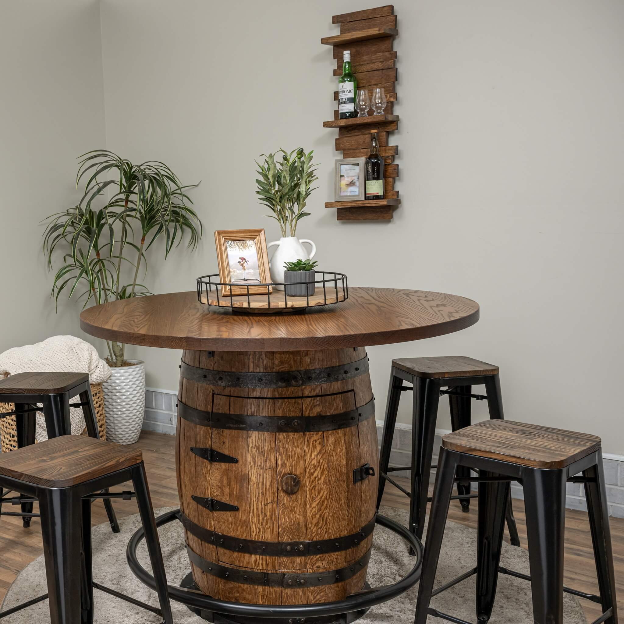 Barrel Stave 3-Tiered Shelf