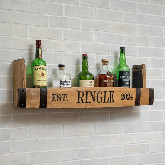 Whiskey Barrel Stave Shelf
