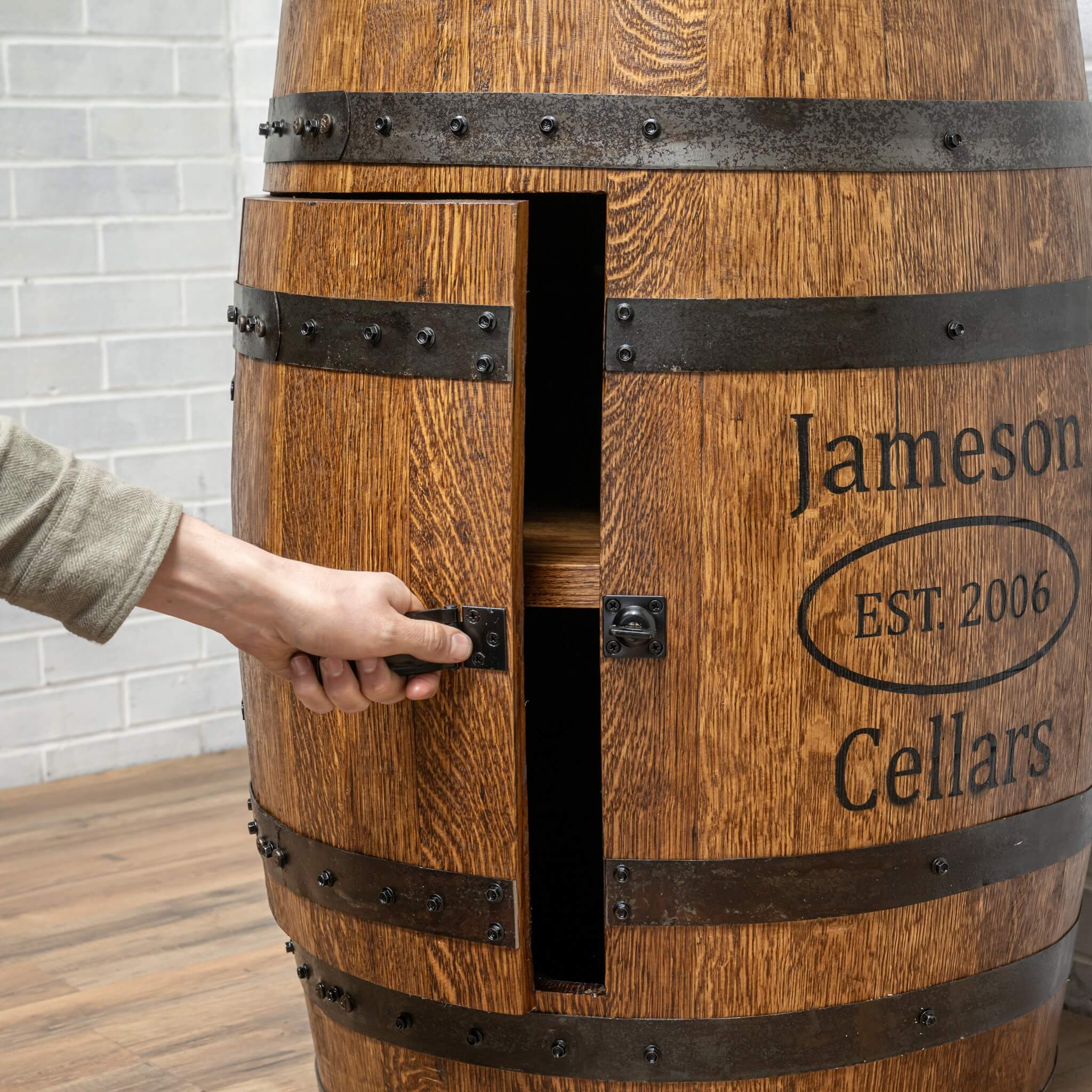 Deluxe Refurbished Whiskey Barrel Cabinet
