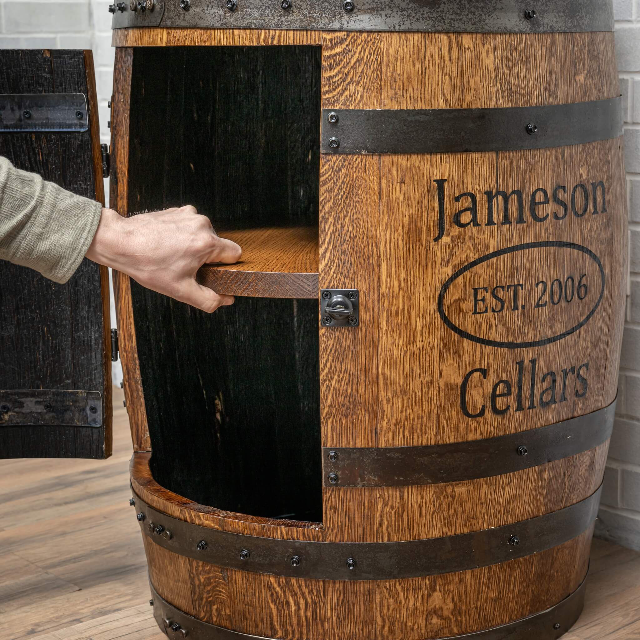 Deluxe Refurbished Whiskey Barrel Cabinet
