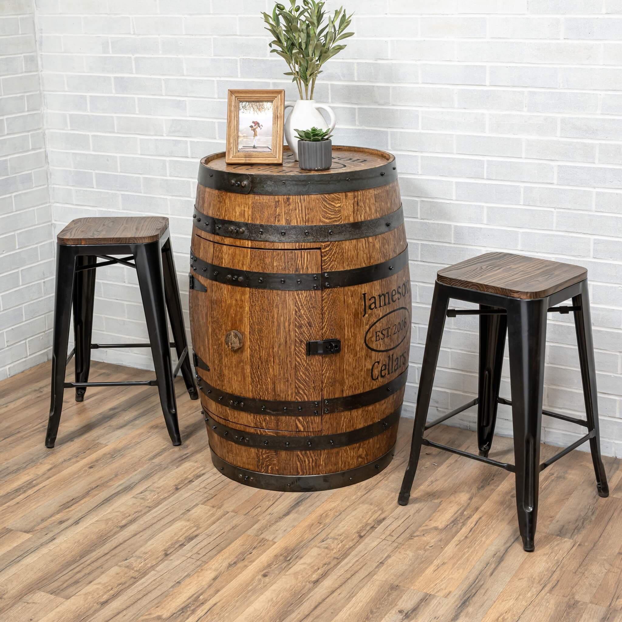 Deluxe Refurbished Whiskey Barrel Cabinet