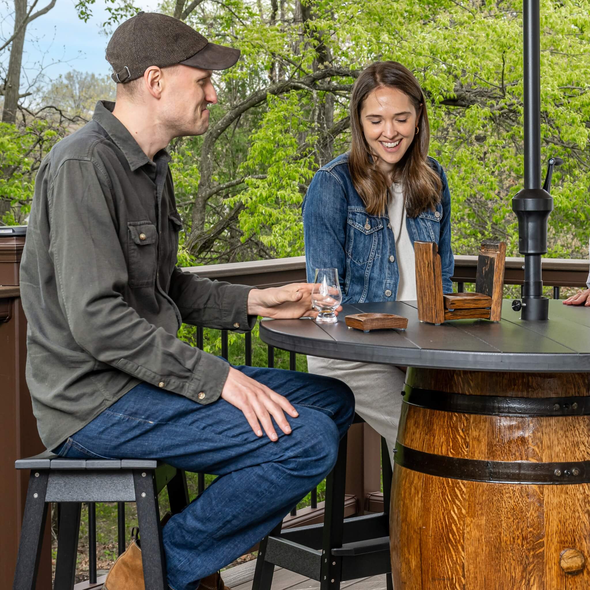 Outdoor Whiskey Barrel Pub Tables