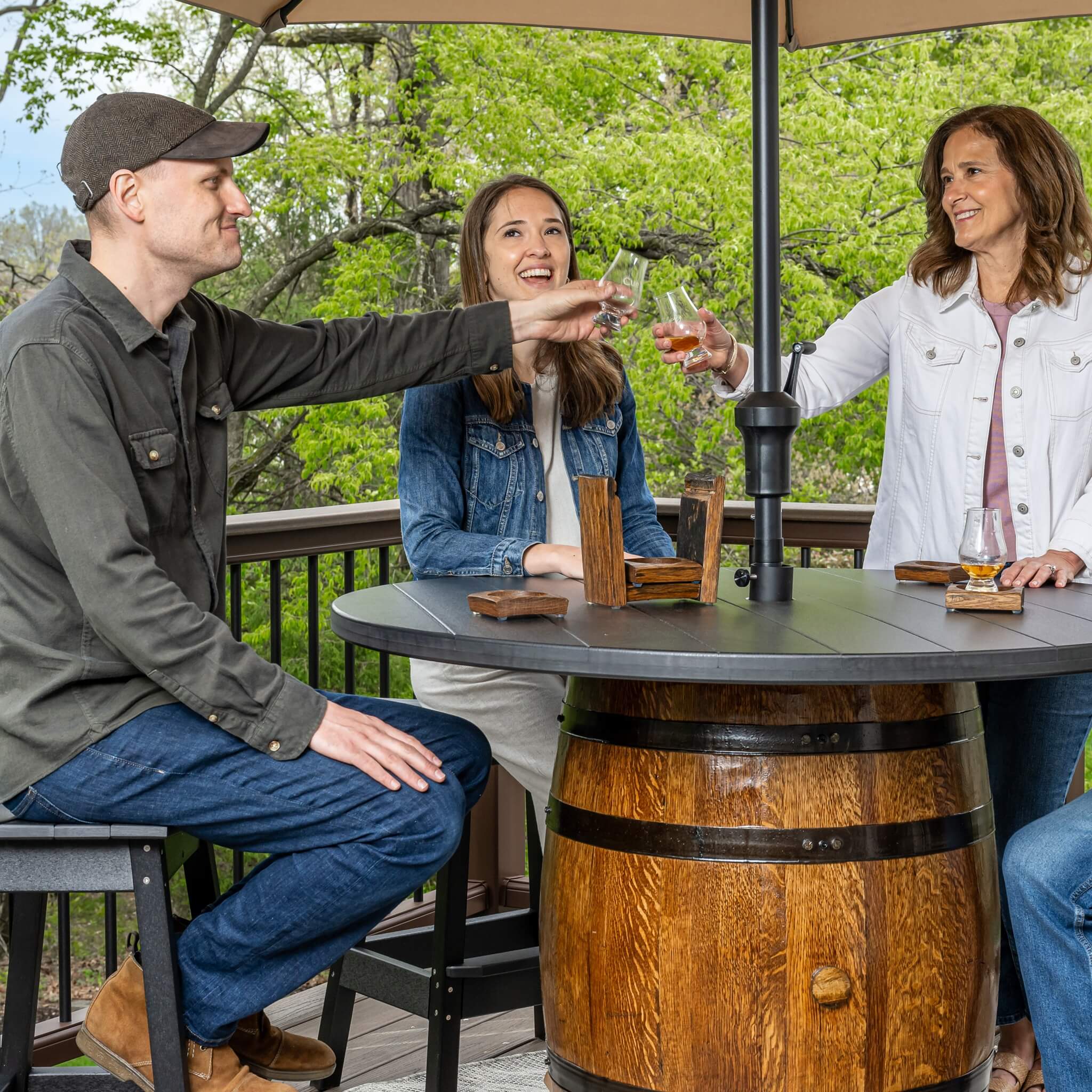 Outdoor Whiskey Barrel Pub Tables