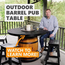 Custom Outdoor Whiskey Barrel Pub Table