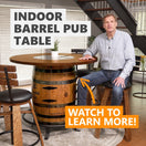 Custom Indoor Whiskey Barrel Pub Table