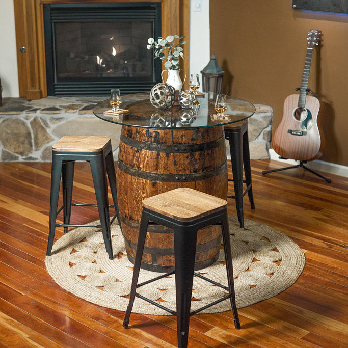 Standard Whiskey Barrel Pub Table w/ 36" or 48" Table Top