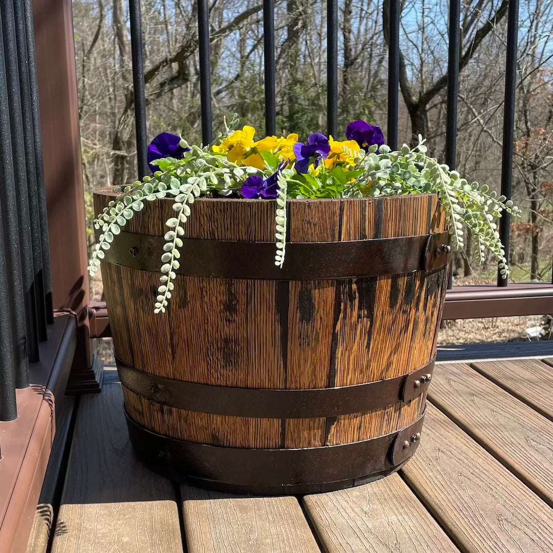 Deluxe Whiskey Barrel Planters (Indoor/Outdoor)