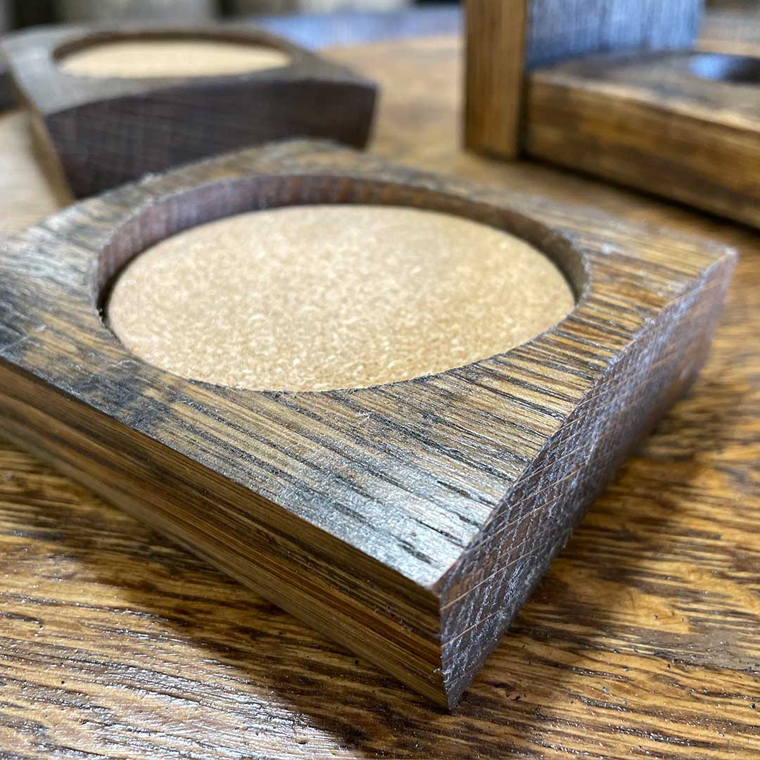 Whiskey Barrel Stave Coasters Set