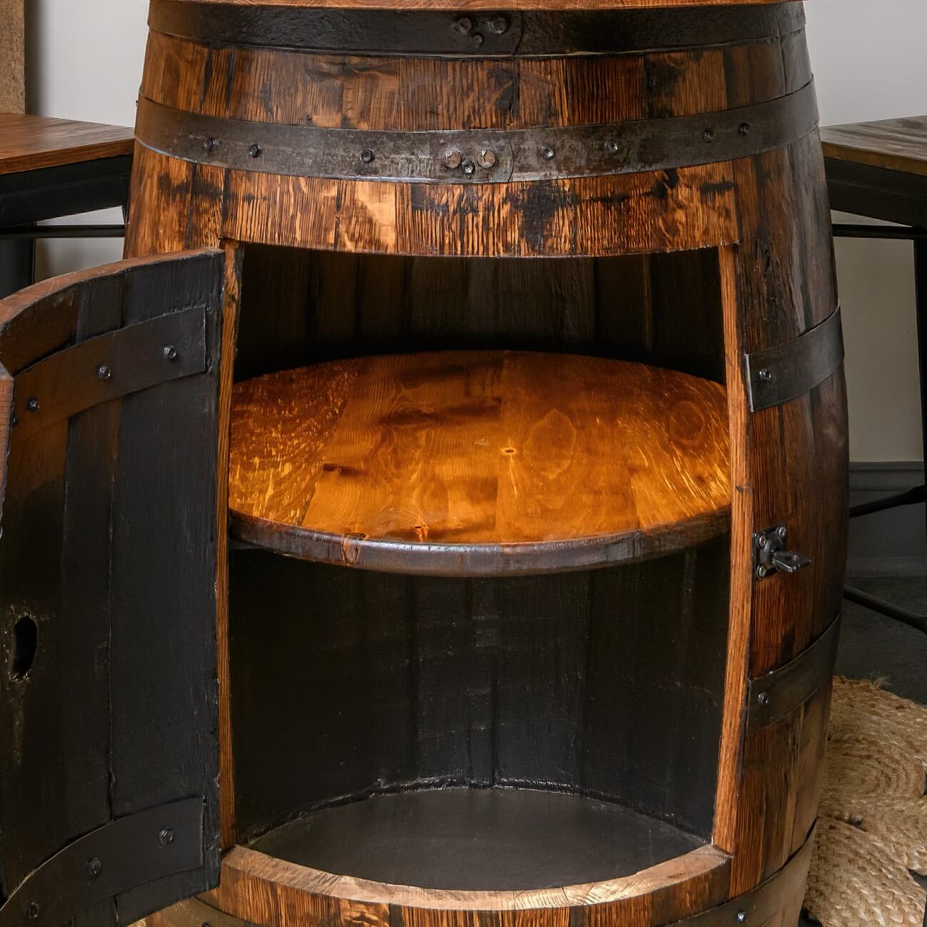 Deluxe Refurbished Whiskey Barrel Cabinet